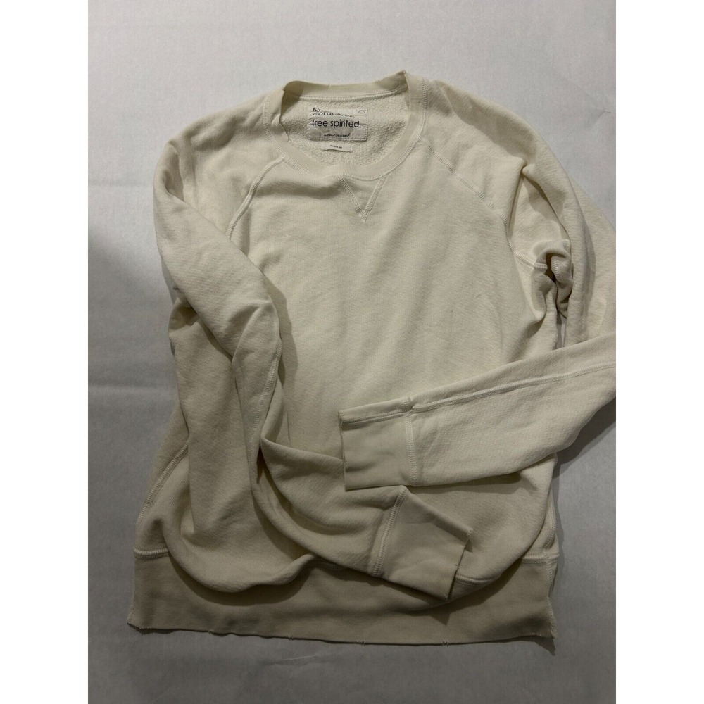 UNSUBSCRIBED NWOT Beige Cream Womens V Neck Sweater Sweatshirt Made USA Size M